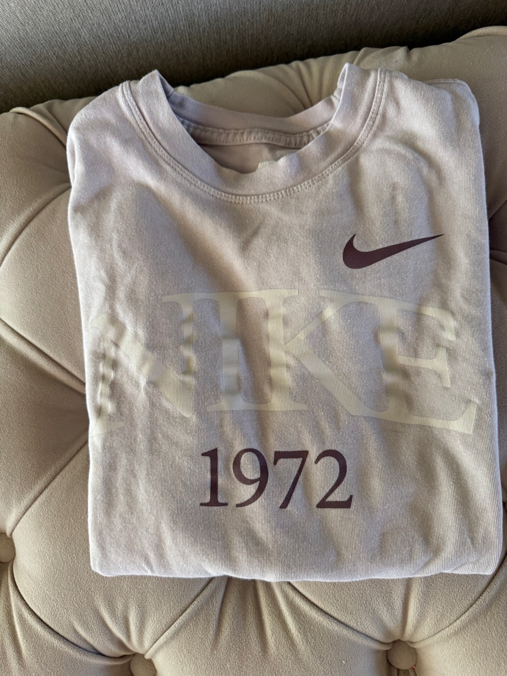 Nike The Nike Tee Crewneck - Light Lavender with White Print